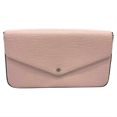 Louis Vuitton Pochette Felicie Rose Ballerine Chain Wallet Pink Epi Leather