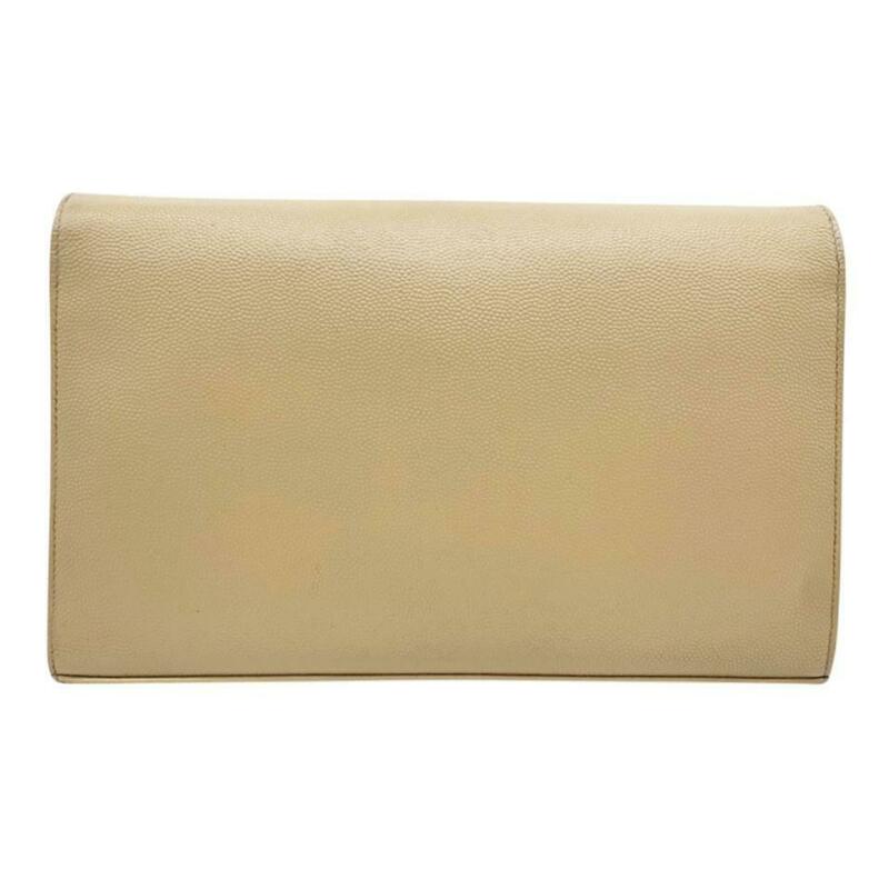 Saint Laurent Chain Wallet Medium Woc Beige Leather Shoulder Bag