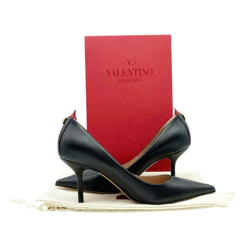 Valentino Black Rouge Bond 37.5 Pumps Size US
