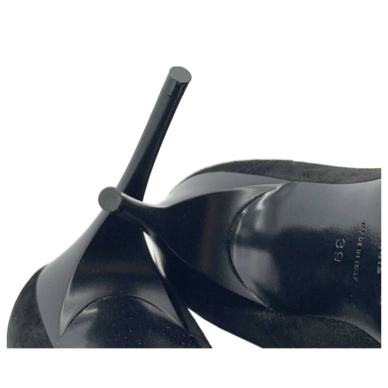 Saint Laurent YSL Black Zoe Embellished Pointy Toe Pumps Size 39 Suede