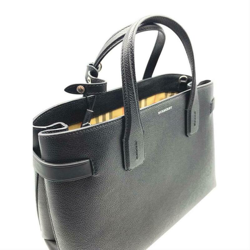 Burberry Banner Medium Black Leather Satchel