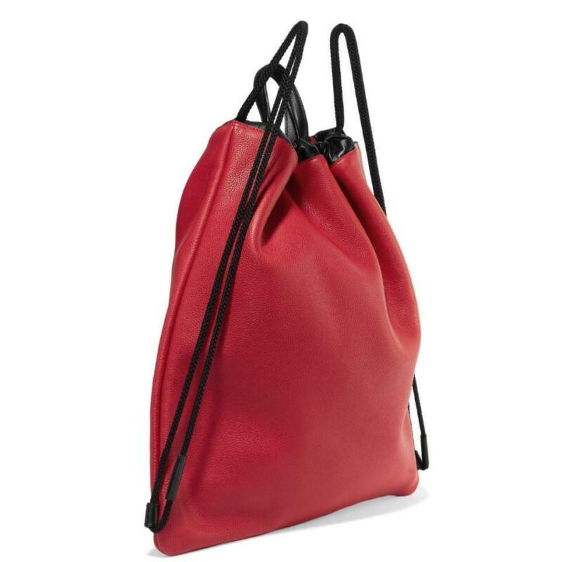 Gucci Drawstring Printed Red Leather Backpack
