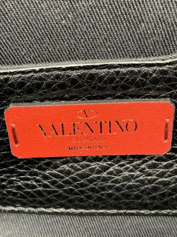 Valentino Belt Rockstud Black Leather Messenger Bag