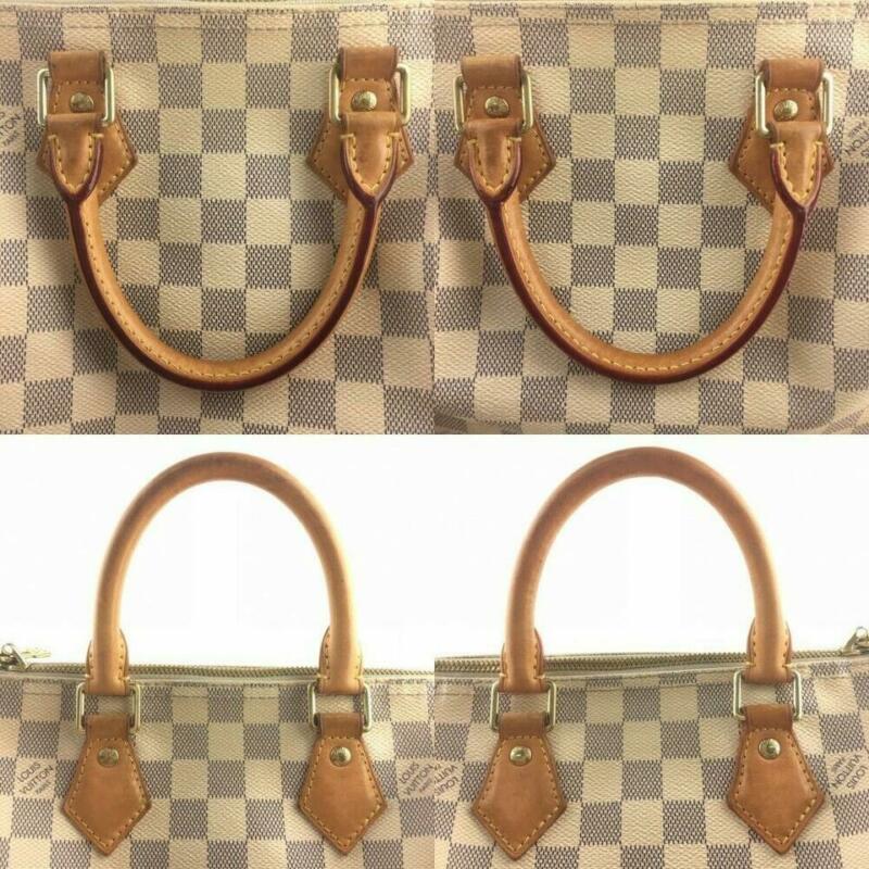 Louis Vuitton Speedy Bandouliere 25 White Damier Azur Canvas Cross Body Bag