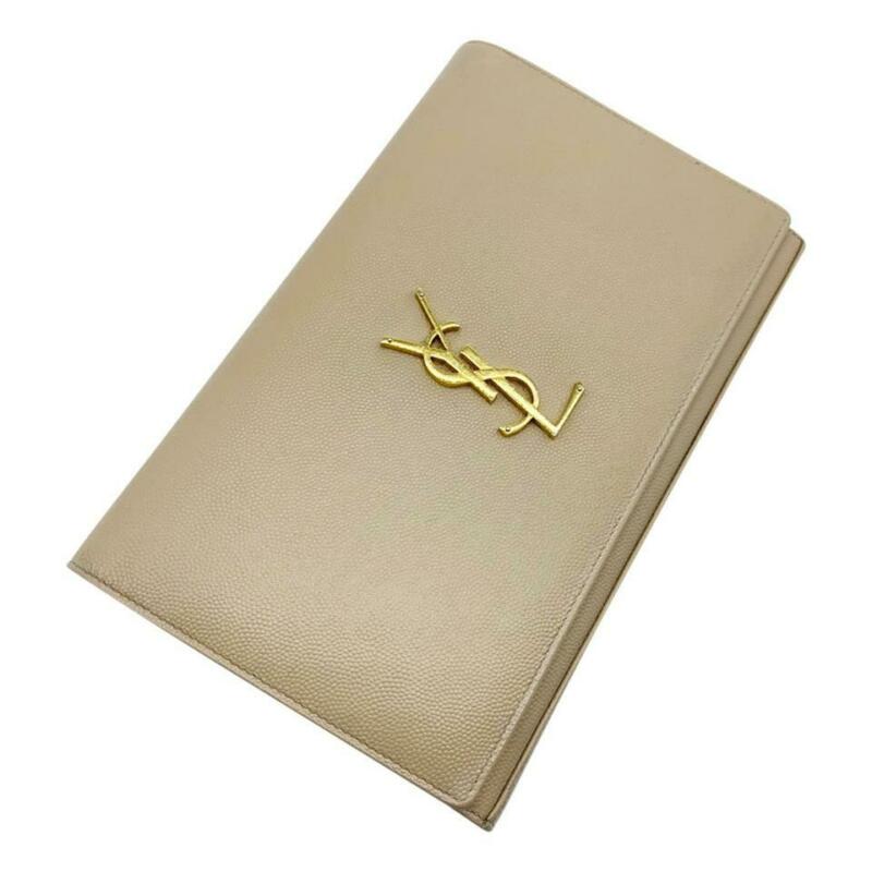 Saint Laurent Chain Wallet Medium Woc Beige Leather Shoulder Bag