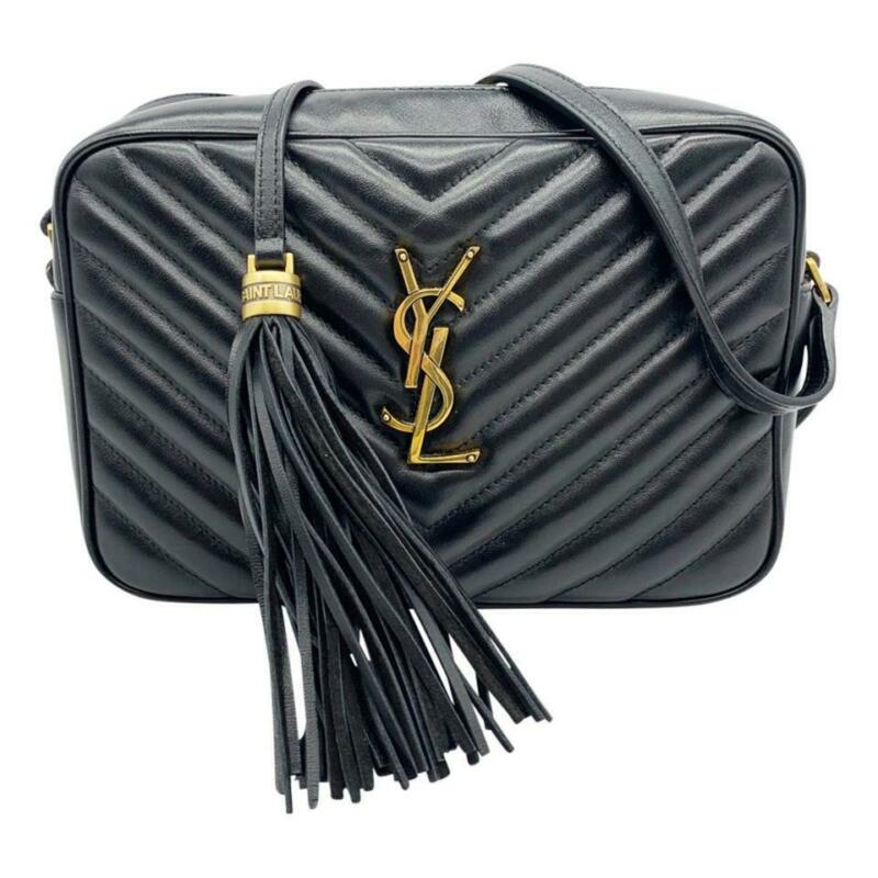 Saint Laurent Monogram Camera Medium Lou Black Calfskin Leather Cross Body Bag