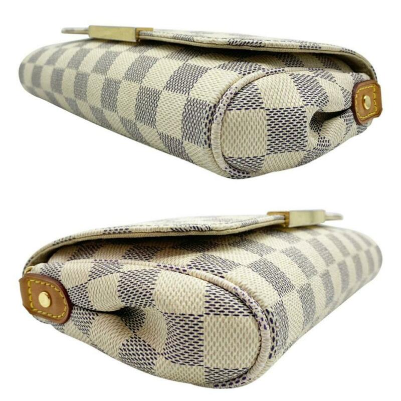 Louis Vuitton Favorite Pm White Damier Azur Canvas Cross Body Bag