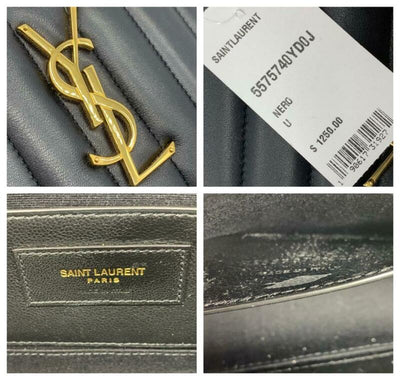 Saint Laurent Belt Vicky Quilted Black Leather Messenger Bag