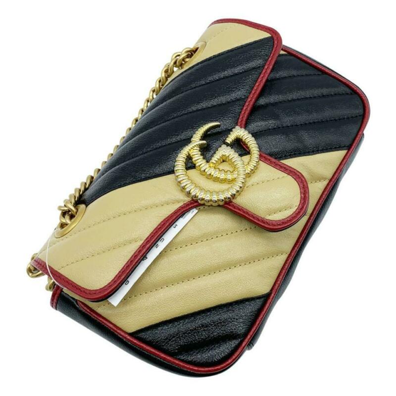 black mini gg marmont 2.0 backpack Gucci Marmont Gg 2.0 Mini Pattern Black Leather Shoulder Bag