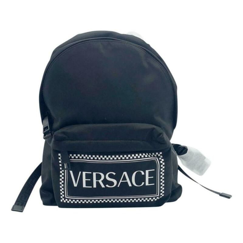 Versace 905 Vintage Logo Black Nylon Backpack