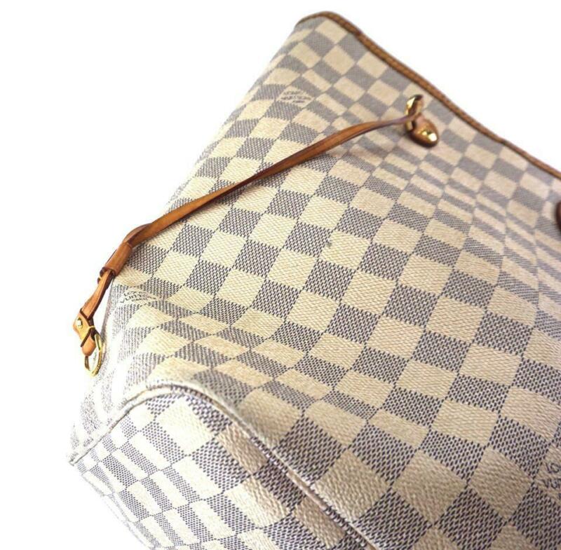 Louis Vuitton Neverfull Gm White Damier Azur Canvas Tote