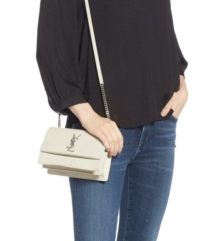 Saint Laurent Sunset Small Cremasoft Leather Shoulder Bag