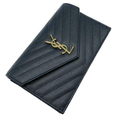 Saint Laurent Chain Wallet Small Black Leather Cross Body Bag