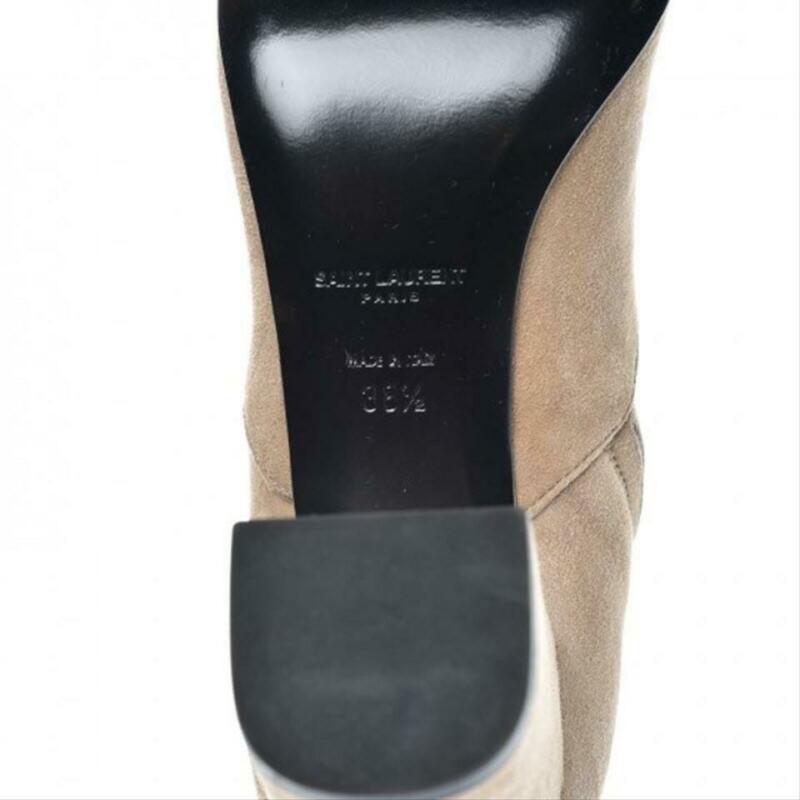 Saint Laurent Beige Suede Babies Over The Knee Boots/Booties