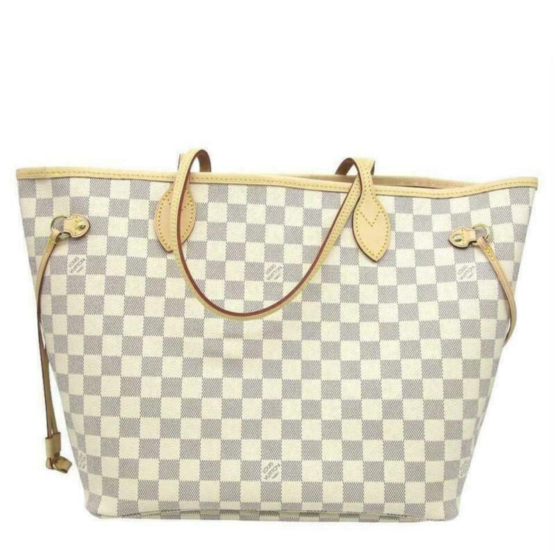 Louis Vuitton Neverfull Mm Rose Ballerine with Pouch 2019 White Damier -  MyDesignerly