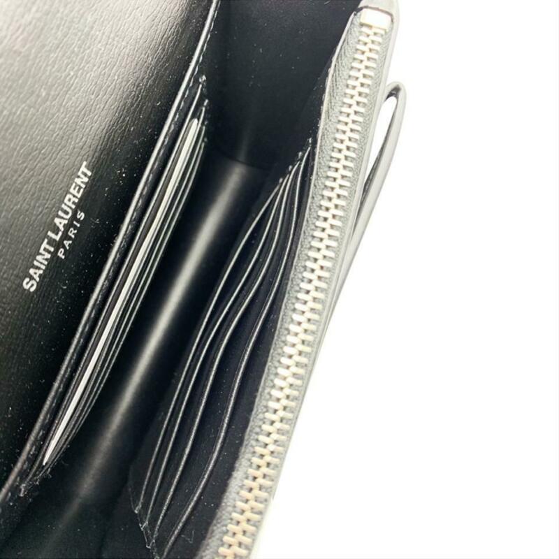 Saint Laurent Wallet on Chain Sunset Monogram Ysl Small Calf Black Leather