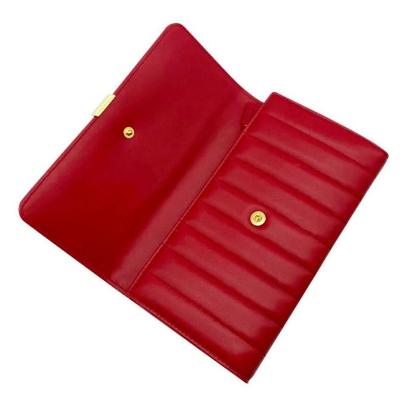 Saint Laurent Red Vicky Large Continental Wallet - MyDesignerly