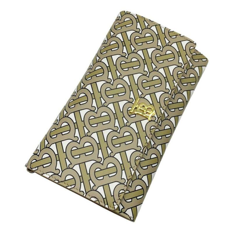 Burberry Hazelmere Logo Print Wallet Beige Leather Shoulder Bag
