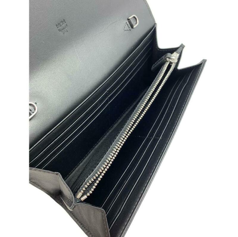 MCM Patricia Visetos Wallet On A Chain Black Leather Cross Body Bag