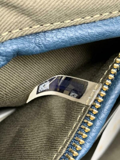 Chloé Marcie Medium Satchel Blue Leather Shoulder Bag