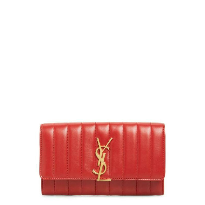 Saint Laurent Red Vicky Large Continental Wallet