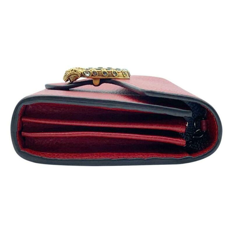 Gucci Chain Wallet Dionysus Red Leather Shoulder Bag