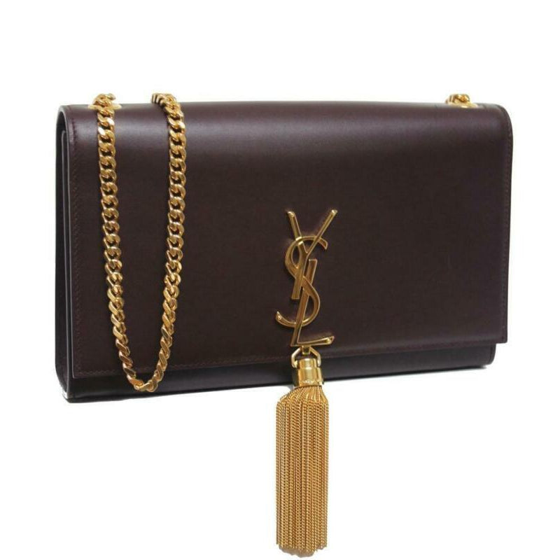 Saint Laurent Monogram Kate New Monogram Medium Tassel Chain Strap Bordeaux