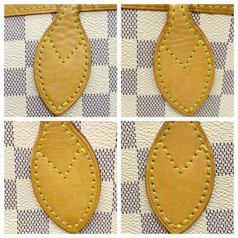 Louis Vuitton Neverfull Mm Rose Ballerine White Damier Azur Canvas Tote