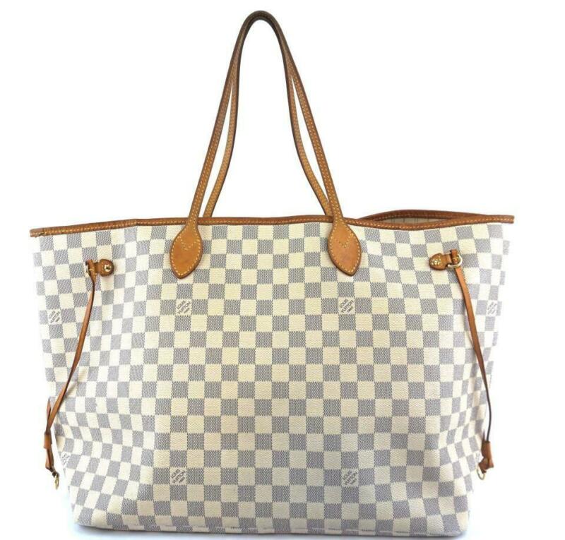 Louis Vuitton Neverfull Gm White Damier Azur Canvas Tote