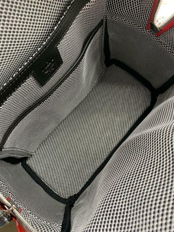 MCM Stark Logo Red Coated Canvas Backpack