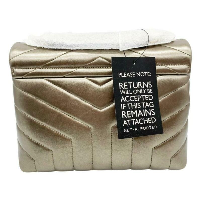 Saint Laurent Monogram Loulou Small Metallic Silver Leather Shoulder Bag