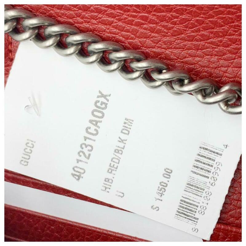 Gucci Chain Wallet Dionysus Red Leather Shoulder Bag