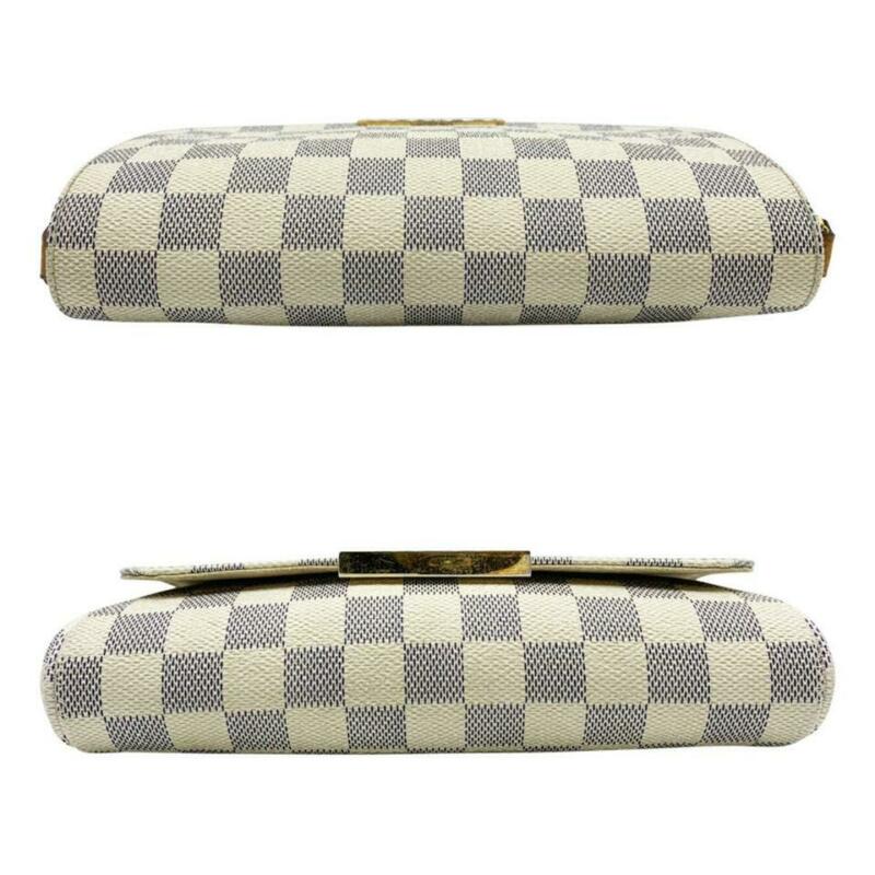 Louis Vuitton Favorite Pm White Damier Azur Canvas Cross Body Bag