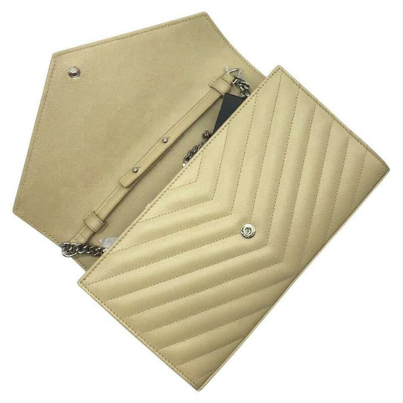 Saint Laurent Monogram Medium Wallet On A Chain Woc Beige Leather Cross Body Bag