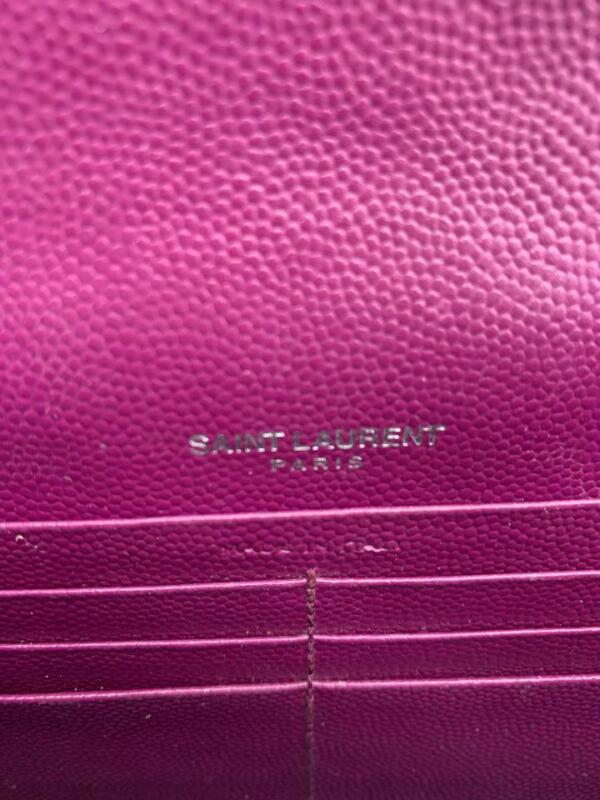 Saint Laurent Chain Wallet Small Purple Leather Cross Body Bag