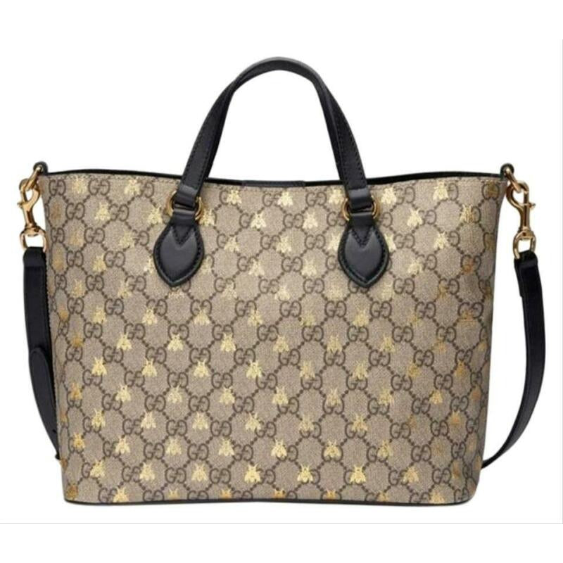 Gucci Bag New Gg Supreme Bees Beige Coated Canvas Tote