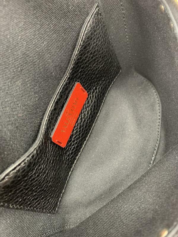 Valentino Belt Rockstud Black Leather Messenger Bag