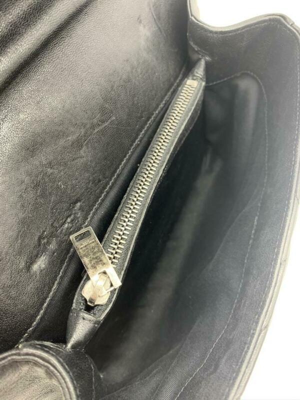 Saint Laurent Matelasse Chevron Medium College Monogram Black Sheepskin Leather