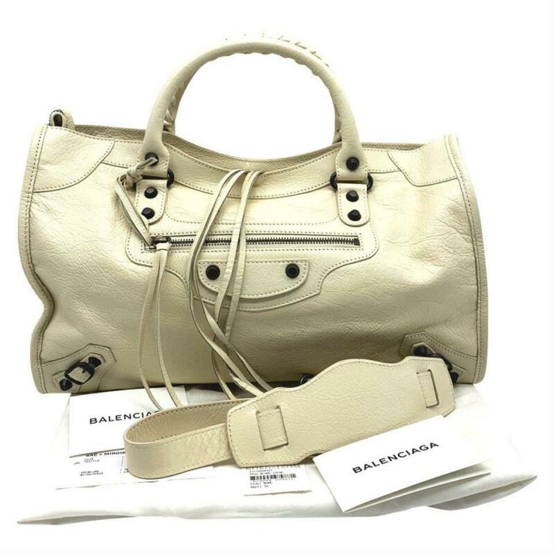 Balenciaga Classic City Tote Beige Leather Satchel