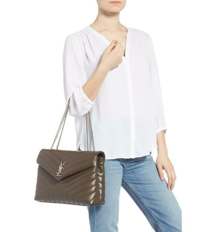 Saint Laurent Monogram Loulou Medium Faggio Brown Leather Shoulder Bag