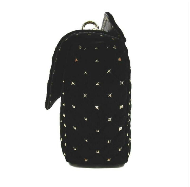 Valentino Shoulder New Garavani Rockstud Spike Large Black Velvet Cross Body Bag