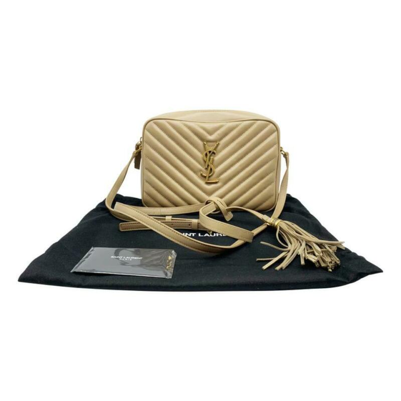 Saint Laurent Monogram Camera Lou Medium Quilted-leather Cross-body Beige