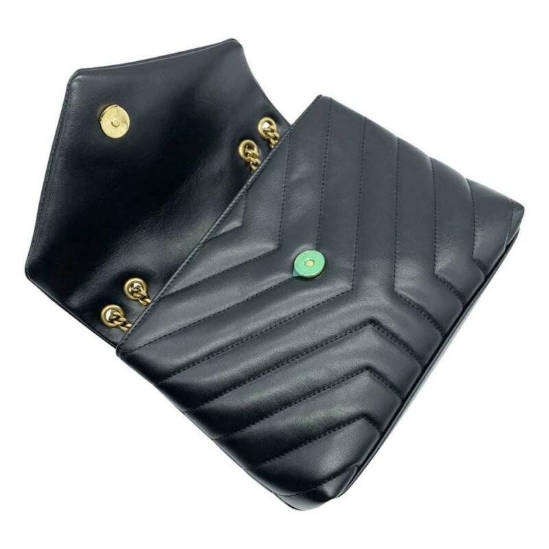 Saint Laurent Monogram Loulou Calfskin Matelasse Small Monogram Chain Satchel