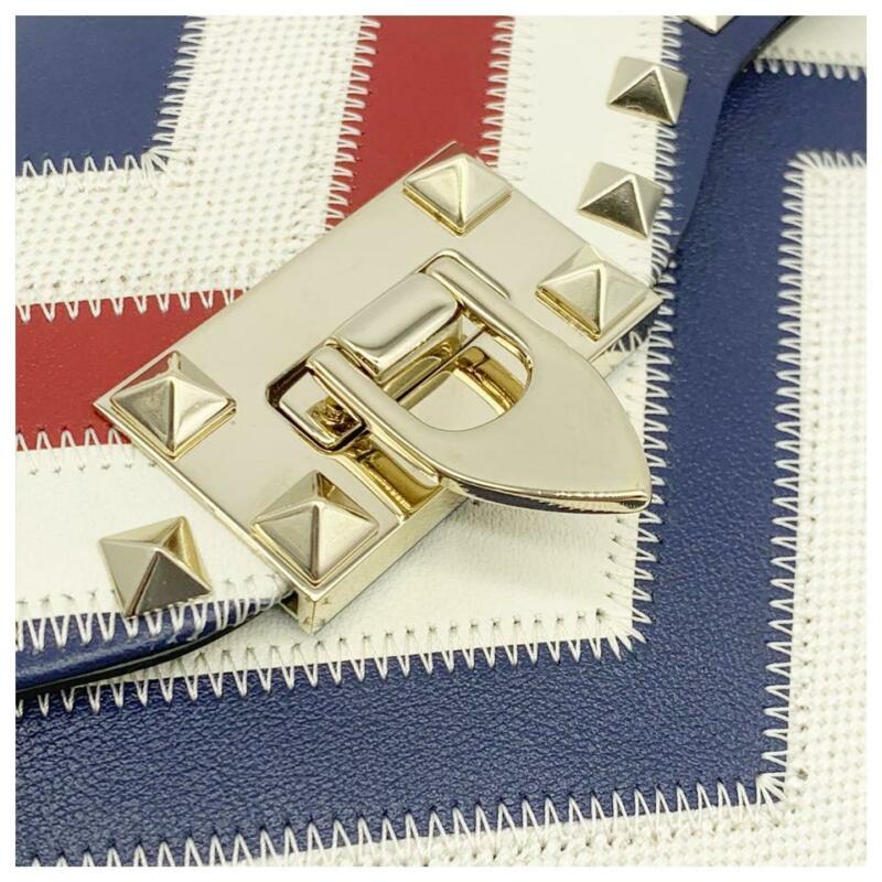 Valentino Shoulder Small Rockstud Blue Leather Cross Body Bag