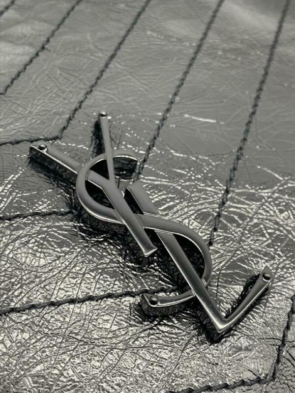 Saint Laurent Niki Large Crinkled Calf Shopper Black Leather Tote