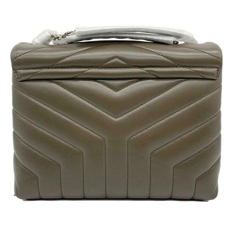 Saint Laurent Monogram Loulou Small Matelassé Brown Leather Shoulder Bag