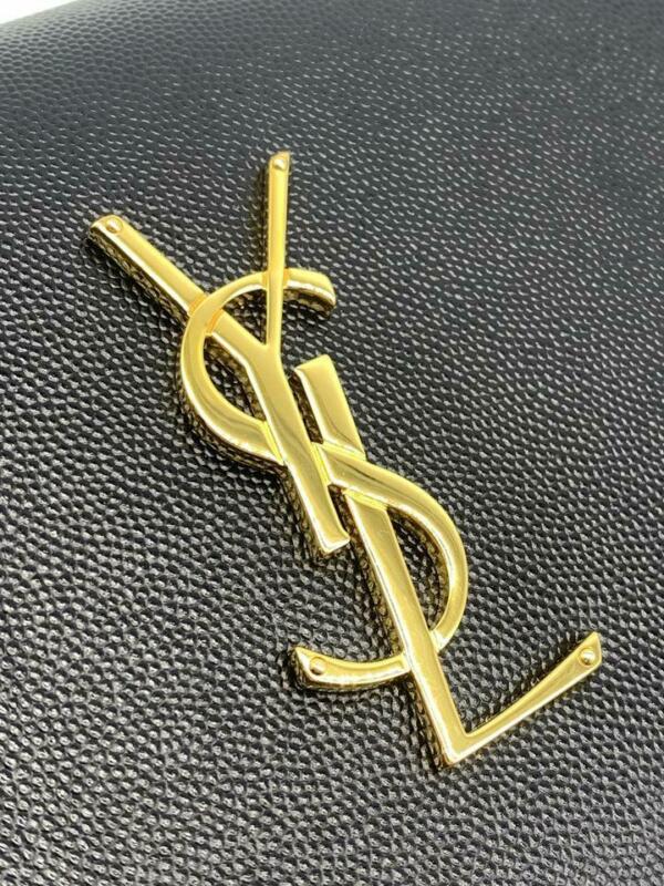 Saint Laurent Monogram Kate Grain De Poudre Classic Monogram Black Leather