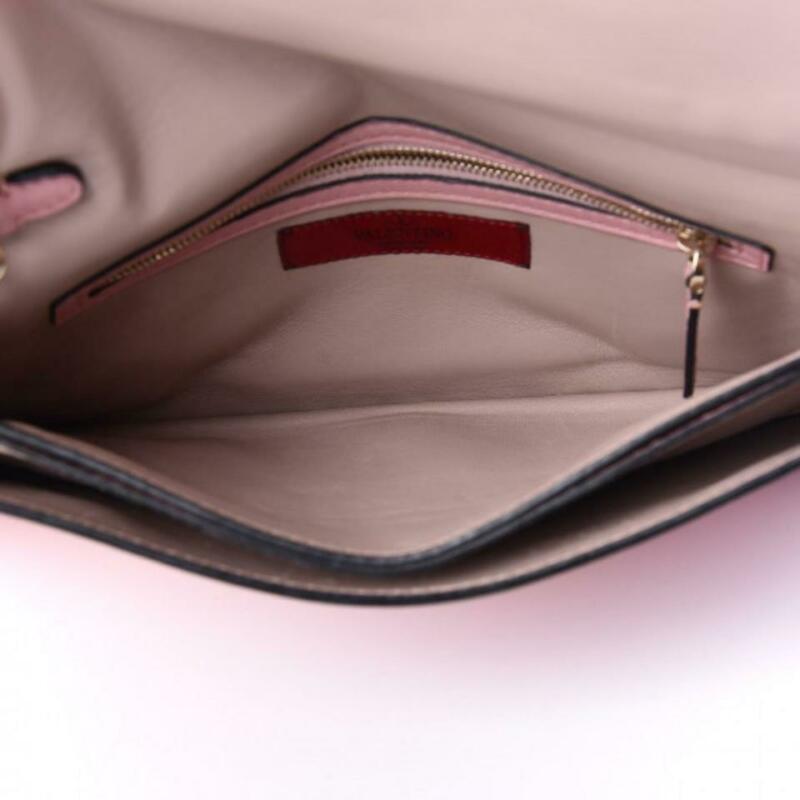 Valentino Clutch Rockstud Nappa Light Pink Leather Wristlet
