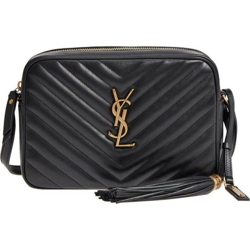 Saint Laurent Monogram Camera Lou Medium Black Calfskin Leather Cross Body Bag