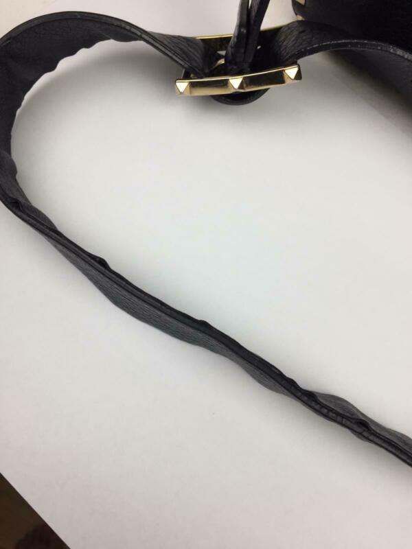 Valentino Vitello Black Rockstud Crossbody Hobo